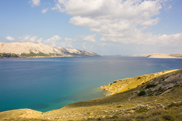 Fototapeta na wymiar Landscape of the island of Pag, Adriatic Sea, Croatia