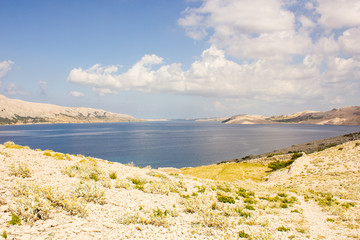 Landscape of the island of Pag, Adriatic Sea, Croatia