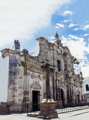 Fototapeta na wymiar Church of the Compania de Jesus in the Historic Center of Quito Ecuador