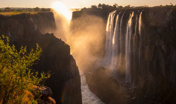 Victoria falls sunset