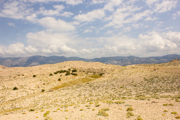 Landscape of the island of Pag, Adriatic Sea, Croatia