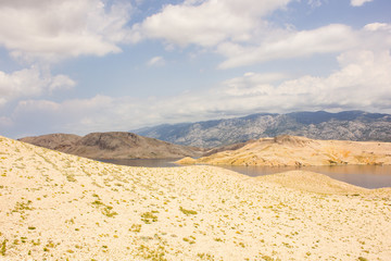 Landscape of the island of Pag, Adriatic Sea, Croatia