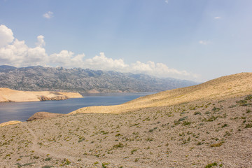 Landscape of the island of Pag, Adriatic Sea, Croatia