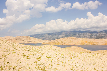 Naklejka premium Landscape of the island of Pag, Adriatic Sea, Croatia
