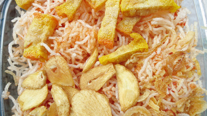 closeup of mhee fried noodles 