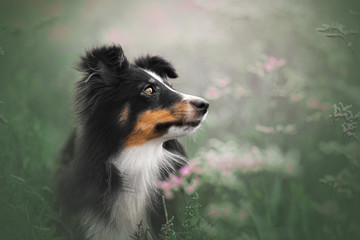 Shetland shepherd in a natural environment
