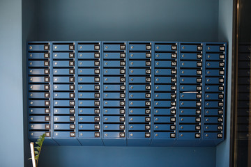 blue postal cells with numbering
