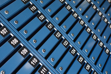 blue postal cells with numbering