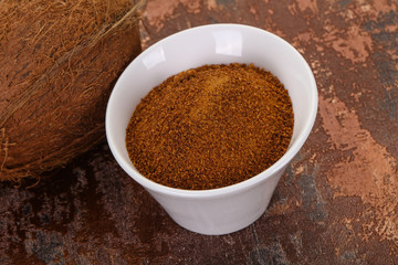 Coconut brown sugar in the bowl