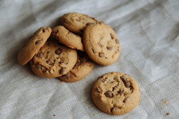 cookies on light tablecloth
