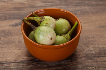 Asian green eggplant - ready for cooking