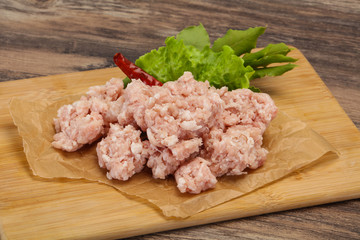 Homemade pork minced meat for cooking