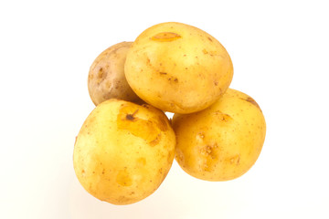 Young small seasonal potato heap