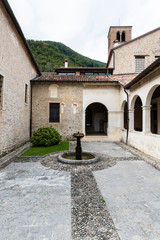 Fototapeta na wymiar The abbey of Santa Maria in the village of Follina / Trevigiani hills
