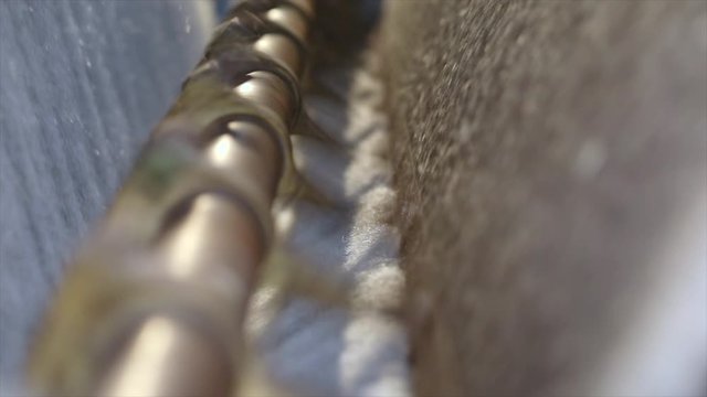 Sintepon production, sintepon production process. Synthetic winterizer close-up. Conveyor production line for synthetic winterizer