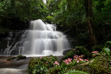Fototapeta premium Man Daeng Waterfall at Phu Hin Rong Kla National Park, Phitsanulok