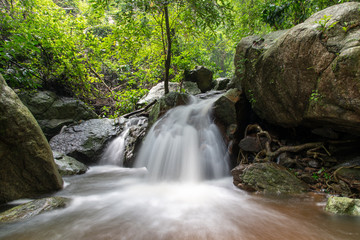 Naklejka na ściany i meble Chan Ta Then waterfall, place to see in Chonburi Province, Thailand