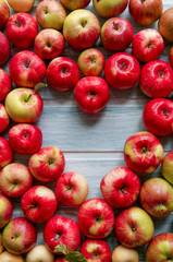 Heart shape apples background