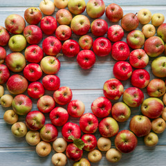 Heart shape apples background
