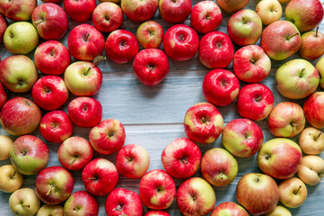 Heart shape apples background
