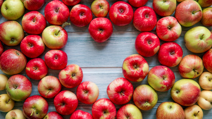 Heart shape apples background