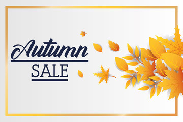 autumn sale seasonal label icon