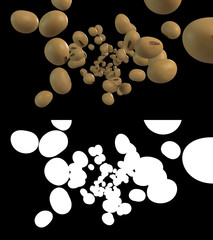 Naklejka na ściany i meble 3D illustration of a soybean flow with alpha layer