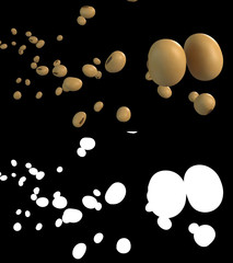 3D illustration of a soybean flow with alpha layer