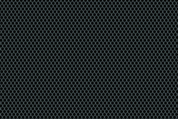 Black speaker grid with regular round holes, metal background. Ideal textured mapping material for 3D project.Illustration, vector.