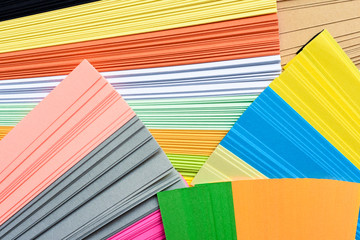 Bright abstract art background from close up shot of multi coloured surface