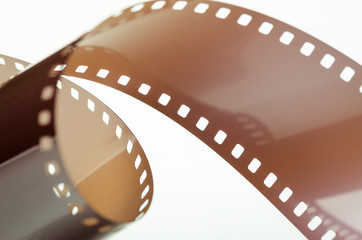 Glossy film on white abstract background