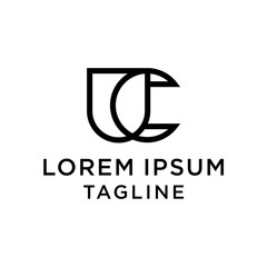 initial letter logo CU, UC logo template