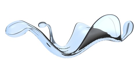 Blue pure water liquid splash