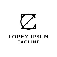 initial letter logo CZ, ZC logo template