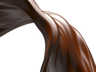 Shiny sweet chocolate liquid splash.