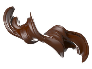 Shiny sweet chocolate liquid splash.