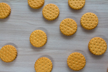 Cookies on a wooden table