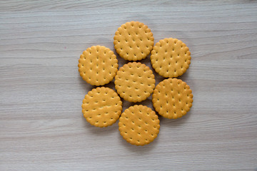 Cookies on a wooden table