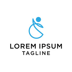 initial C letter logo template with human design,vector logo for business corporate, element , Abstract, fitness, health, coach, illustration design