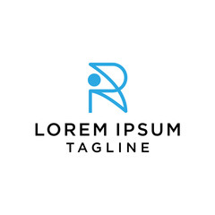 initial R letter logo template with human design,vector logo for business corporate, element , Abstract, fitness, health, coach, illustration design