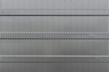 Nice implementation of a perforated silver stainless steel metal sheet for backgroud texture..