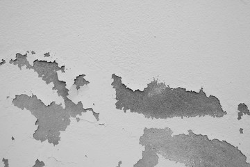 Cracked wall, Yellow Paint peeling off an old wall. Home problem concept.