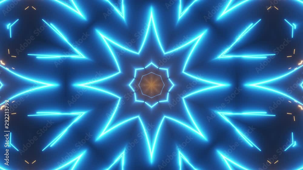 Wall mural futuristic digital technological abstract bright kaleidoscope with luminous internet lines for netwo