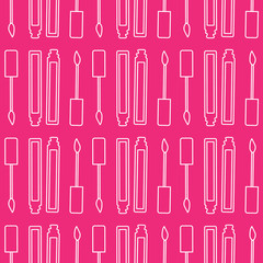 Lip gloss seamless pattern on pink background