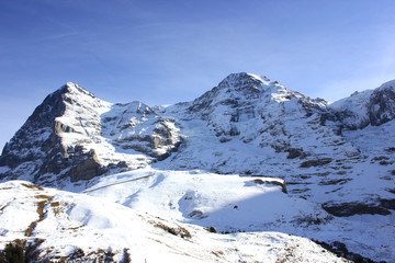 snow-covered bernese alps in winter