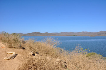mountain and water in nature
