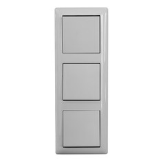 Triple white electricity switch. Isolated on a white.