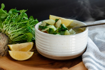 Lemon Potato Watercress Soup