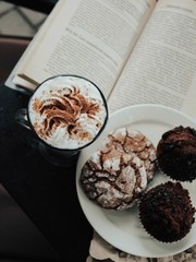 chocolate ice cream with chocolate and nuts