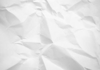 crumpled paper background, White paper texture background blurred. 